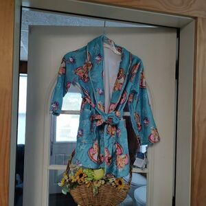 New Nickelodeon JoJo Siwa Blue soft Fleece With Unicorns Robe Girl's 6/6X